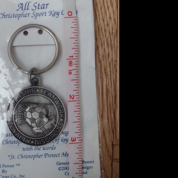 New with Tags Solid Pewter St. Christopher Soccer Medal NWT Geniune Fine Pewter - Picture 8 of 9